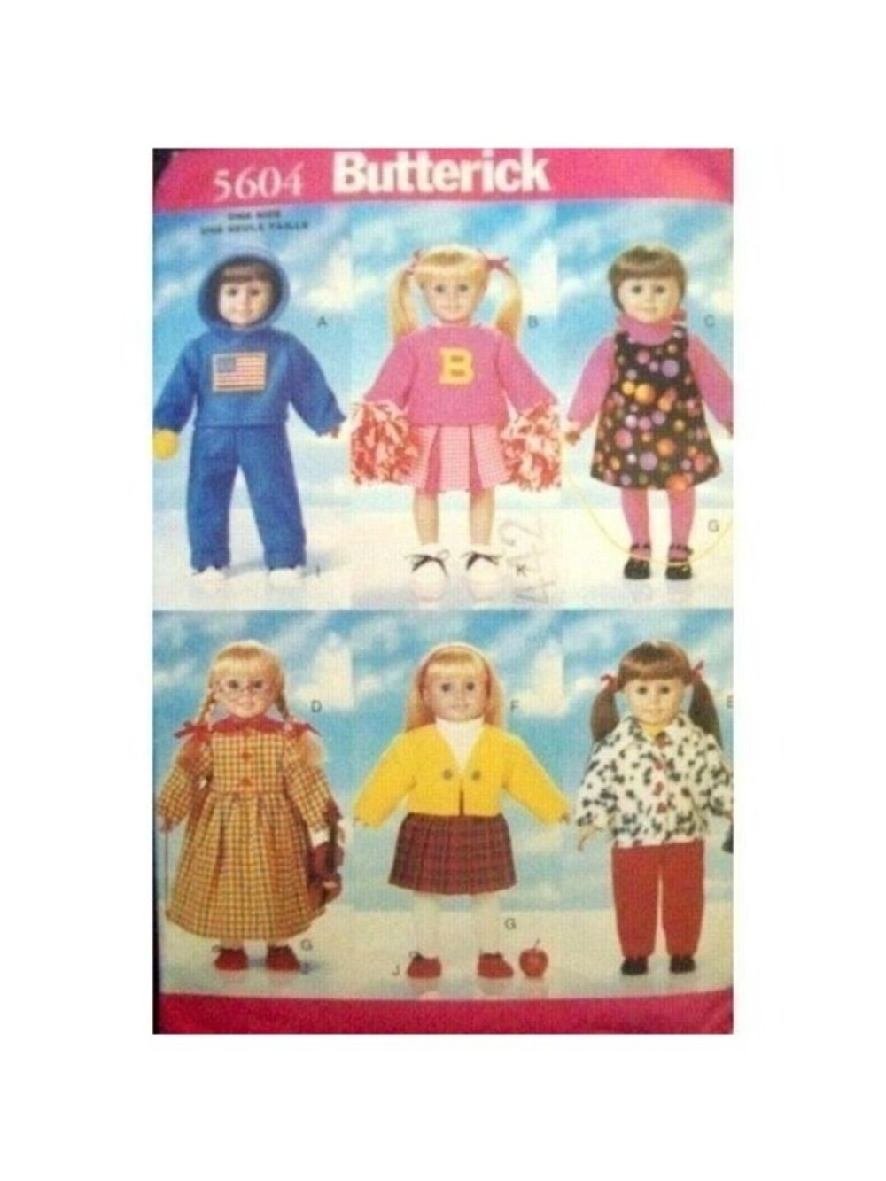 VTG Sewing Pattern Butterick 5604 Sewing Patt Spring/Summer/Fall 18" Dolls U/C